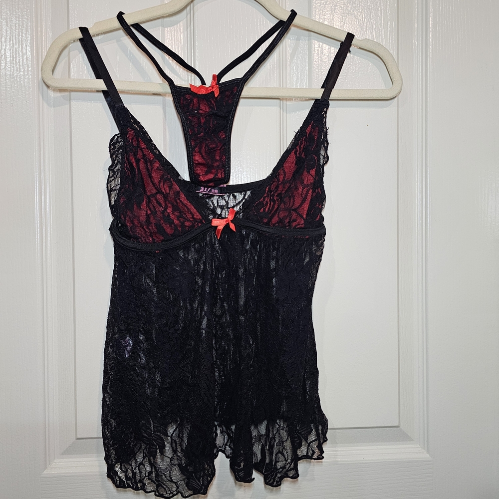 Elegant Black Lace Babydoll Lingerie